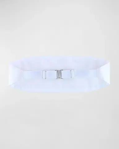 Trafalgar Men's Sutton Pleated Satin Cummerbund | Thumbnail 3