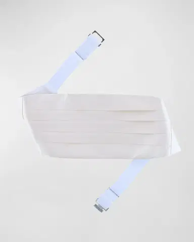 Trafalgar Men's Sutton Pleated Satin Cummerbund | Thumbnail 2