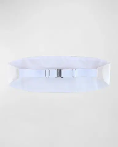 Trafalgar Men's Sutton Pleated Satin Cummerbund | Thumbnail 3
