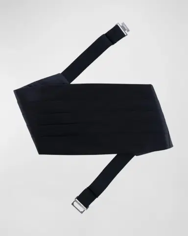 Trafalgar Men's Sutton Pleated Satin Cummerbund | Thumbnail 2