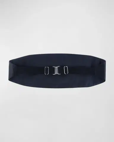 Trafalgar Men's Sutton Pleated Satin Cummerbund | Thumbnail 3