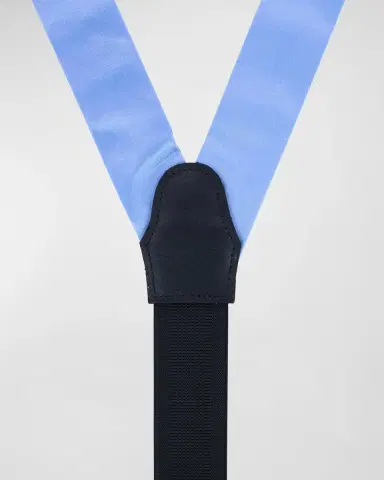 Trafalgar Men's Sutton Solid Silk Suspender Braces | Thumbnail 2 Trafalgar Men's Sutton Solid Silk Suspender Braces | Thumbnail 2