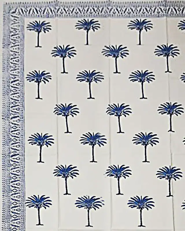 LES OTTOMANS Lemon Hand-Printed Cotton Tablecloth