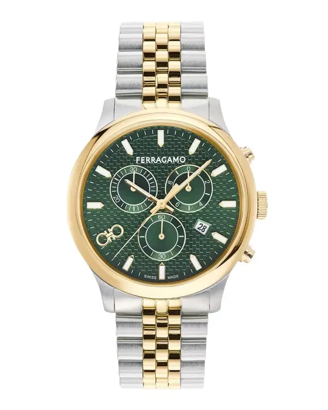 Ferragamo Men's Duo Chrono Two-Tone Bracelet Watch, 42mm