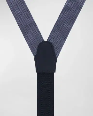 Trafalgar Men's Herringbone Silk Suspender Braces | Thumbnail 2