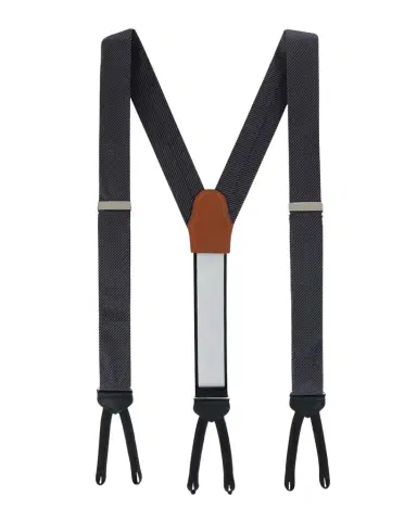 Trafalgar Men's Leyton Diagonal-Weave Silk Suspender Braces | Thumbnail 1
