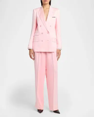 Tom Ford Double Silk Satin Tapered-Leg Trousers | Thumbnail 2