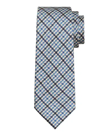 Kiton Men's Silk Houndstooth Check 7-Fold Tie | Thumbnail 2 Kiton Men's Silk Houndstooth Check 7-Fold Tie | Thumbnail 2