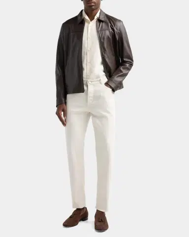 Kiton Leather Zip-Front Jacket | Thumbnail 2 Kiton Leather Zip-Front Jacket | Thumbnail 2