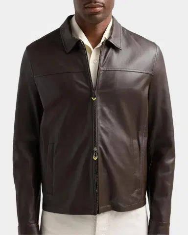 Kiton Leather Zip-Front Jacket | Thumbnail 5 Kiton Leather Zip-Front Jacket | Thumbnail 5