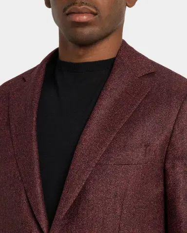 Kiton Melange Herringbone Wool Sport Coat | Thumbnail 5 Kiton Melange Herringbone Wool Sport Coat | Thumbnail 5
