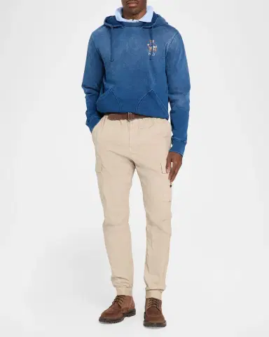 Polo Ralph Lauren Men's Polo Bear Indigo Terry Hoodie | Thumbnail 2 Polo Ralph Lauren Men's Polo Bear Indigo Terry Hoodie | Thumbnail 2