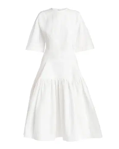Bottega Veneta Cotton Voile Drop-Waist Midi Dress | Thumbnail 1 Bottega Veneta Cotton Voile Drop-Waist Midi Dress | Thumbnail 1