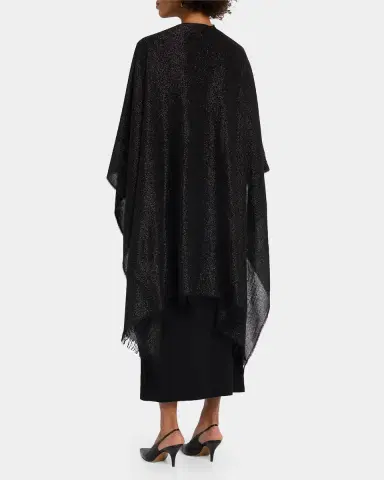 Akris Metallic Wool-Cashmere Cape Scarf | Thumbnail 3