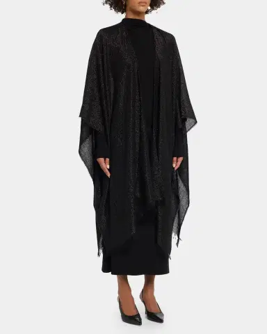 Akris Metallic Wool-Cashmere Cape Scarf | Thumbnail 4