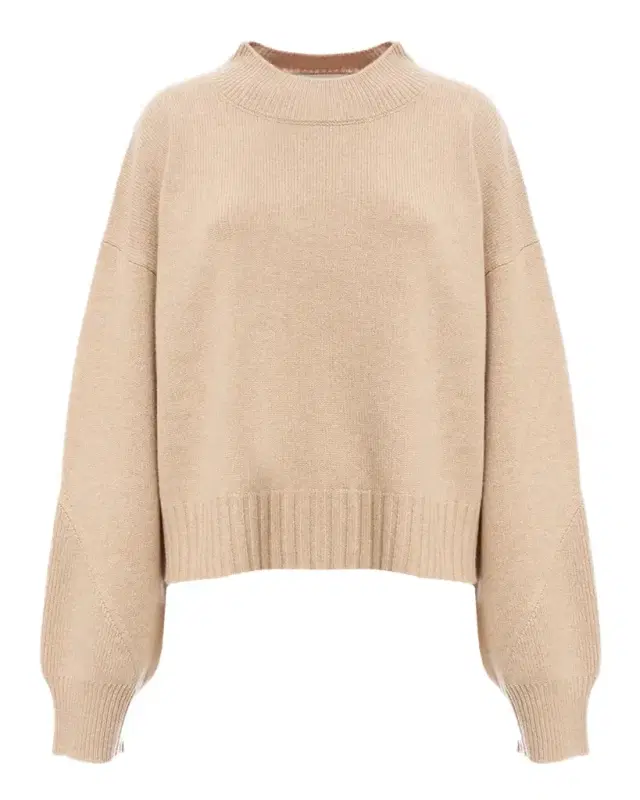 Malo Cashmere Stockinette Knit Oversized Crewneck Sweater