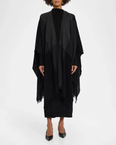 Akris Check Wool-Cashmere Cape Scarf | Thumbnail 2 Akris Check Wool-Cashmere Cape Scarf | Thumbnail 2