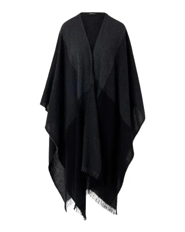 Akris Check Wool-Cashmere Cape Scarf