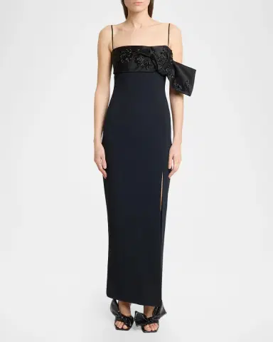 Givenchy Sleeveless Embellished Bow Sliced Maxi Dress | Thumbnail 2 Givenchy Sleeveless Embellished Bow Sliced Maxi Dress | Thumbnail 2