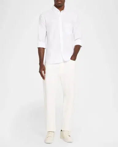 OFFICINE GÉNÉRALE Men's Cotton Oxford Pocket Button-Down Shirt | Thumbnail 2 OFFICINE GÉNÉRALE Men's Cotton Oxford Pocket Button-Down Shirt | Thumbnail 2