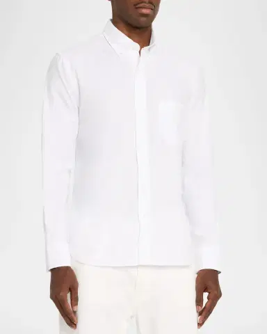 OFFICINE GÉNÉRALE Men's Cotton Oxford Pocket Button-Down Shirt | Thumbnail 4 OFFICINE GÉNÉRALE Men's Cotton Oxford Pocket Button-Down Shirt | Thumbnail 4
