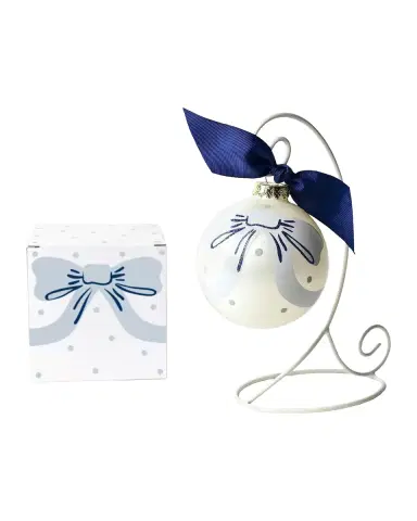 Coton Colors Little Love Blue Bow Christmas Ornament with Stand | Thumbnail 2