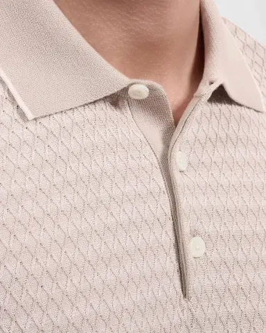 Bugatchi Men's Textured Cotton Polo Shirt | Thumbnail 5