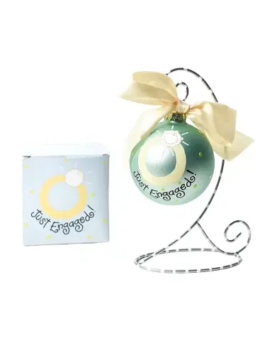 Coton Colors Just Engaged Christmas Ornament with Stand | Thumbnail 1