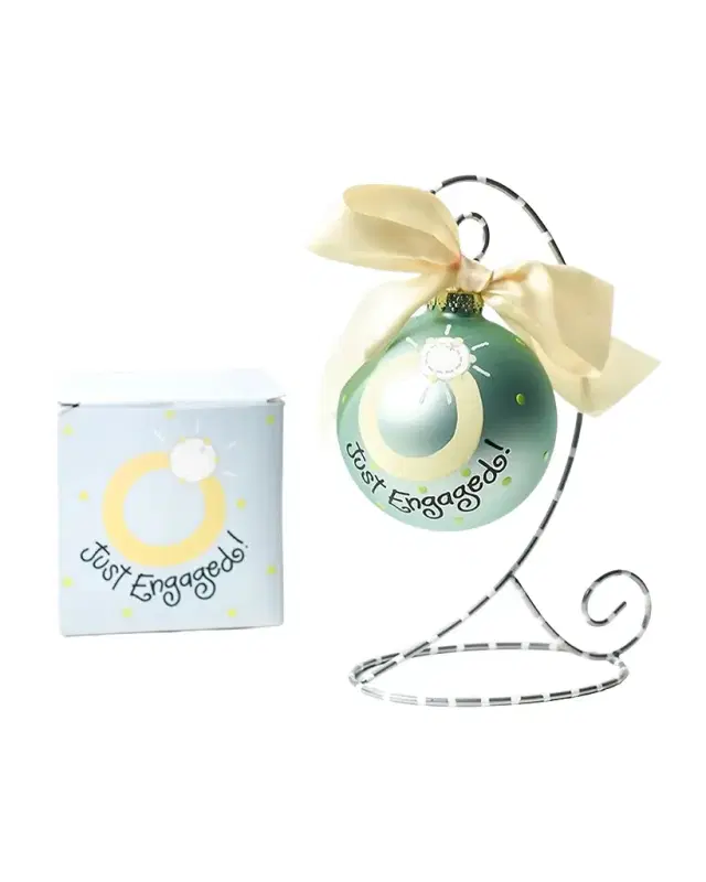 Coton Colors Just Engaged Christmas Ornament with Stand