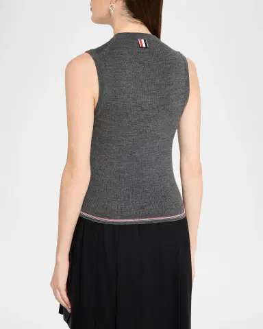 Thom Browne RWB Wool Rib-Knit Shell Top | Thumbnail 3 Thom Browne RWB Wool Rib-Knit Shell Top | Thumbnail 3