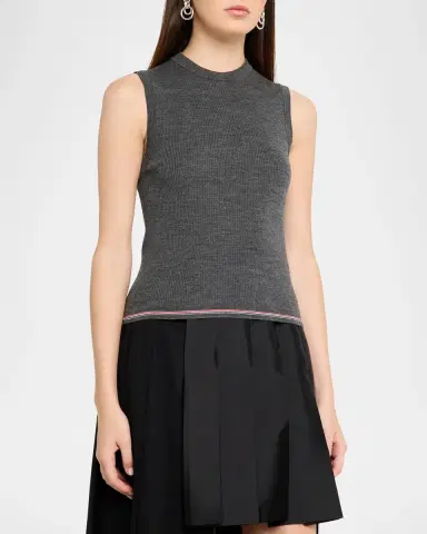 Thom Browne RWB Wool Rib-Knit Shell Top | Thumbnail 4 Thom Browne RWB Wool Rib-Knit Shell Top | Thumbnail 4