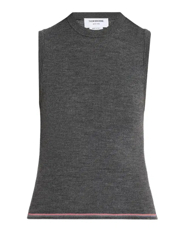 Thom Browne RWB Wool Rib-Knit Shell Top