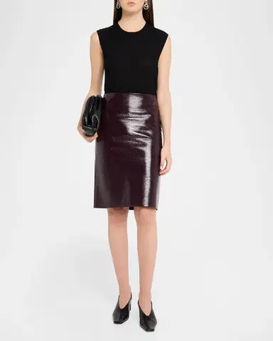 Courrèges Shiny Vinyl Knee-Length Skirt | Thumbnail 2 Courrèges Shiny Vinyl Knee-Length Skirt | Thumbnail 2