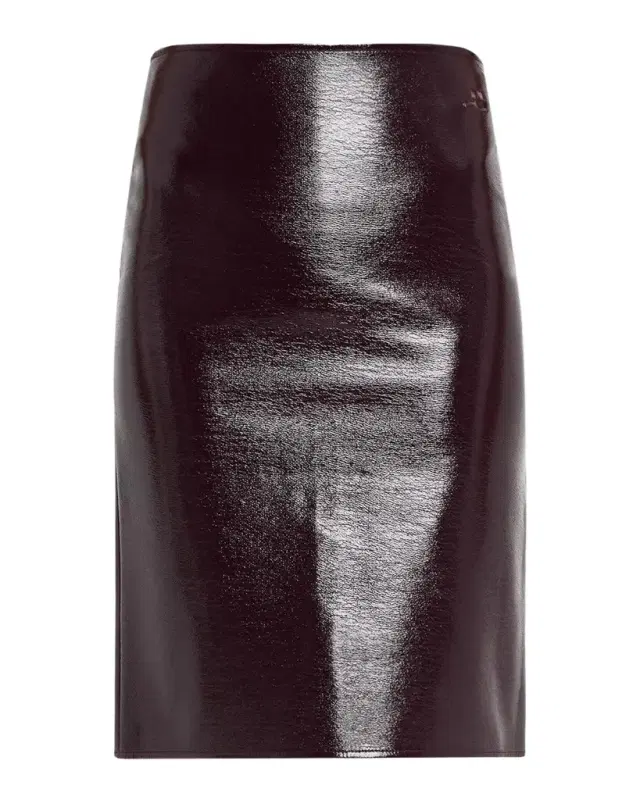 Courrèges Shiny Vinyl Knee-Length Skirt