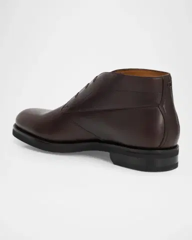 Ferragamo Men's Settimot Leather Desert Boots | Thumbnail 4 Ferragamo Men's Settimot Leather Desert Boots | Thumbnail 4