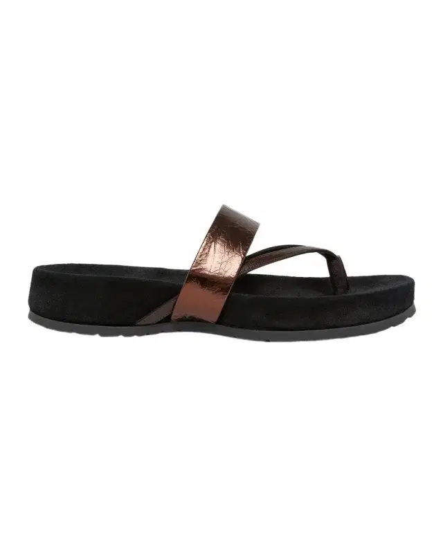 Dries Van Noten Mosaicon Metallic Leather Flat Thong Sandals