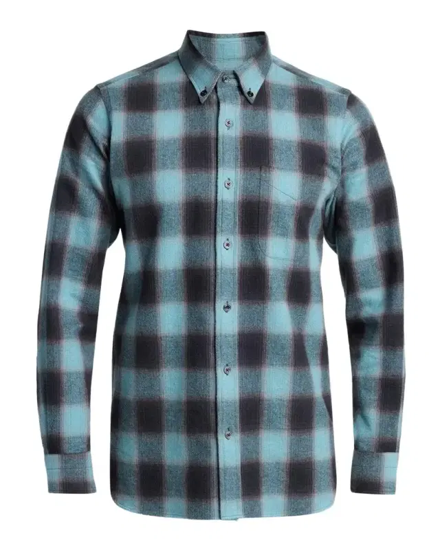 Men's Brushed Flannel Check Button-Down Shirt