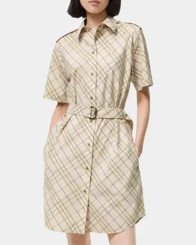 Burberry Georgina Check Belted Cotton Mini Shirtdress | Thumbnail 3 Burberry Georgina Check Belted Cotton Mini Shirtdress | Thumbnail 3