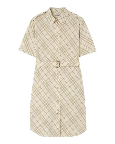 Burberry Georgina Check Belted Cotton Mini Shirtdress | Thumbnail 1 Burberry Georgina Check Belted Cotton Mini Shirtdress | Thumbnail 1
