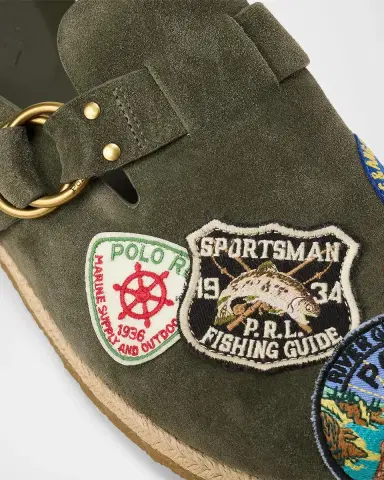 Polo Ralph Lauren Men's Turbach Logo-Patch Suede Clog Sandals | Thumbnail 4