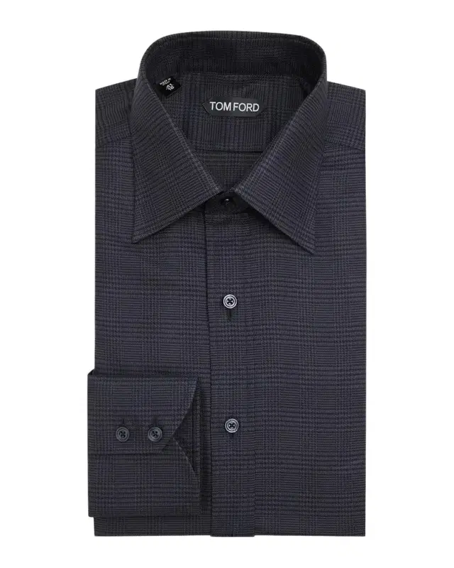 TOM FORD Boutique Men's Cotton Prince of Wales Classic-Fit Dress Shirt