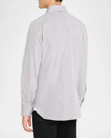 TOM FORD Boutique Men's Cotton Stripe Classic-Fit Dress Shirt | Thumbnail 3