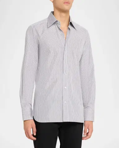 TOM FORD Boutique Men's Cotton Stripe Classic-Fit Dress Shirt | Thumbnail 4