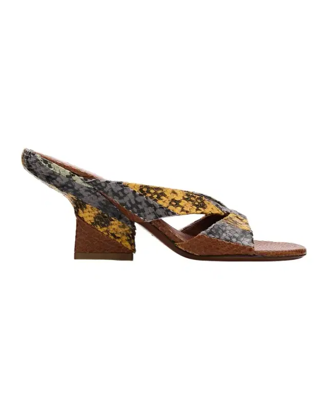 Dries Van Noten 95mm Snakeskin-Embossed Leather Mules