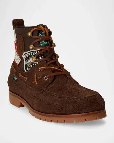 Polo Ralph Lauren Men's Ranger Mid Suede and Twill Boots | Thumbnail 4