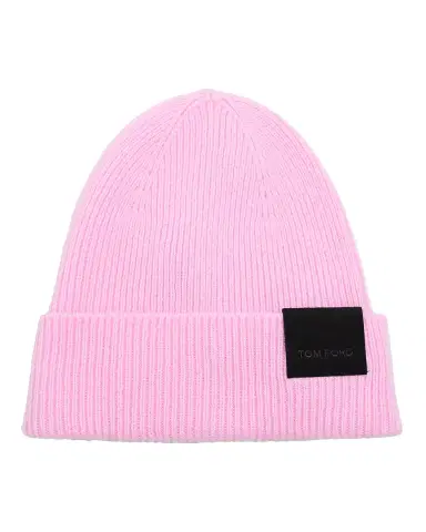 TOM FORD Boutique Men's Contrast-Label Cashmere Rib Beanie Hat | Thumbnail 2