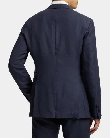 Ralph Lauren Purple Label Men's Hadley Hand-Tailored Silk-Linen Jacket | Thumbnail 3