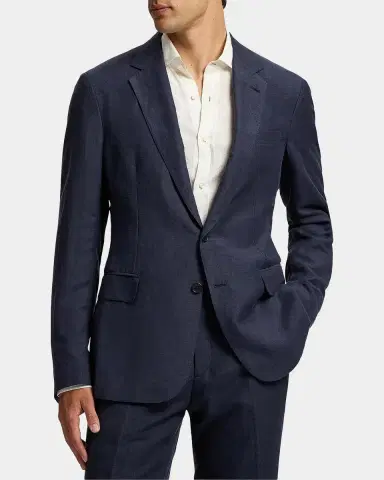 Ralph Lauren Purple Label Men's Hadley Hand-Tailored Silk-Linen Jacket | Thumbnail 4