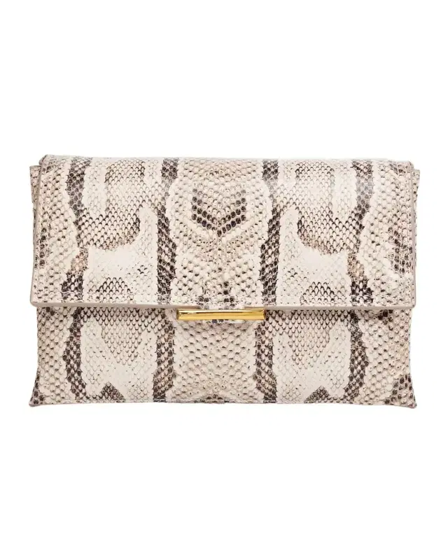 Wandler Ida Puffy Snakeskin-Print Leather Crossbody Bag