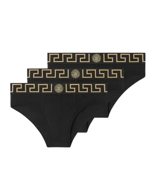 Versace Men's 3-Pack Medusa Key Jersey Briefs